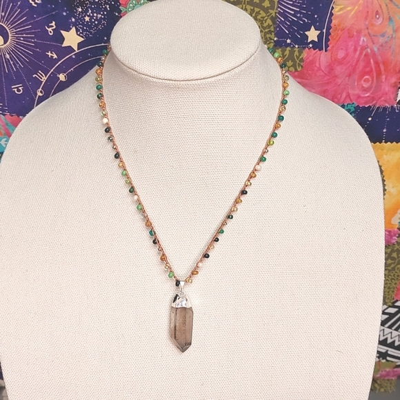 Smoky Quartz Crystal Necklace, Forest, Artisan Jewelry by Rust Belt Raised - Picture 2 of 16